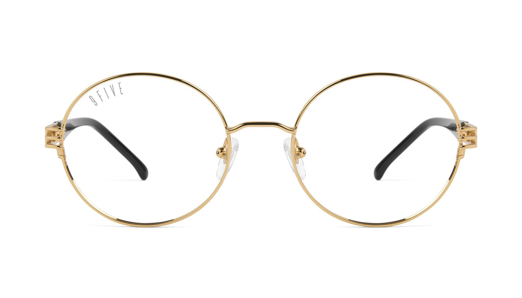9FIVE Iris Black & 24K Gold Clear Lens Glasses