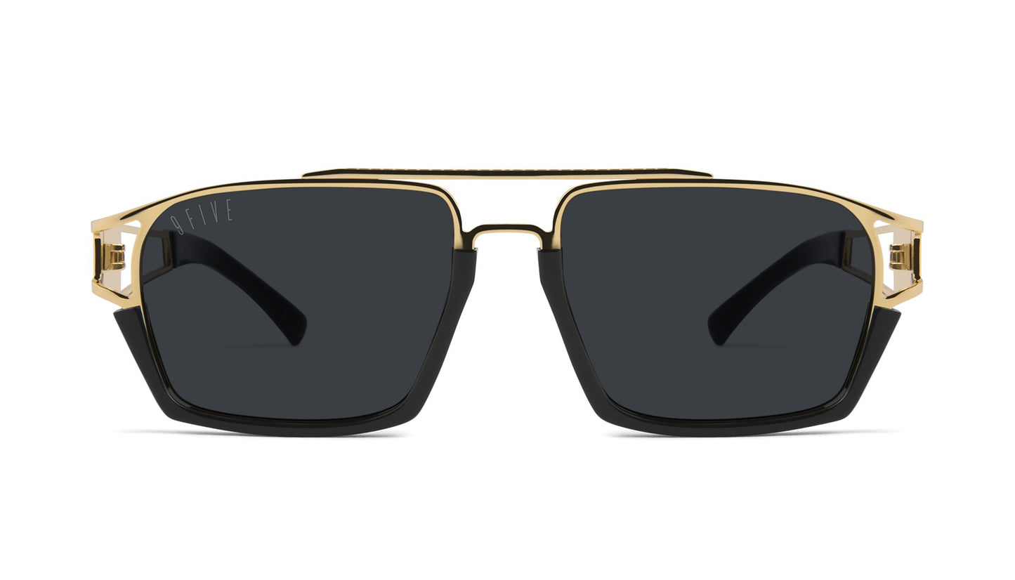 9FIVE Kingpin Black & 24k Gold Sunglasses