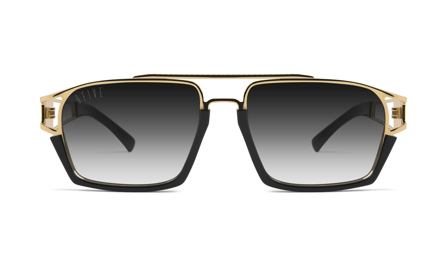 9FIVE Kingpin Black & 24k Gold - Gradient Sunglasses