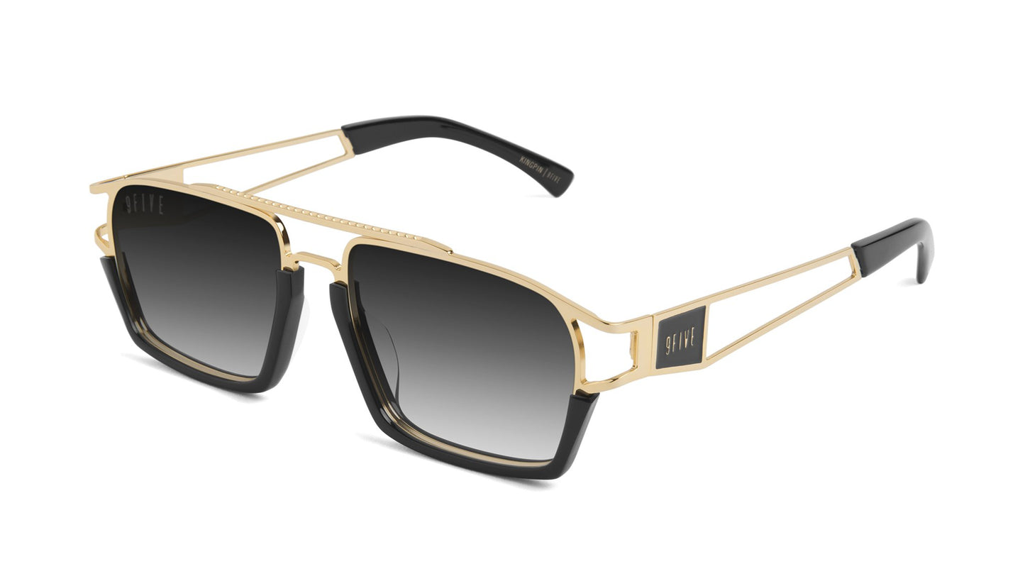 9FIVE Kingpin Black & 24k Gold - Gradient Sunglasses