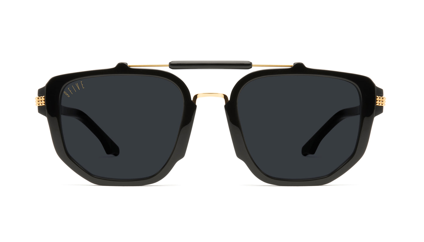 9FIVE Lawrence Black &amp; Gold Sunglasses