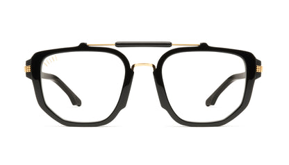 9FIVE Lawrence Black & Gold Clear Lens Glasses