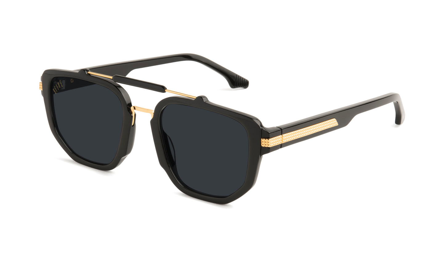 9FIVE Lawrence Black &amp; Gold Sunglasses