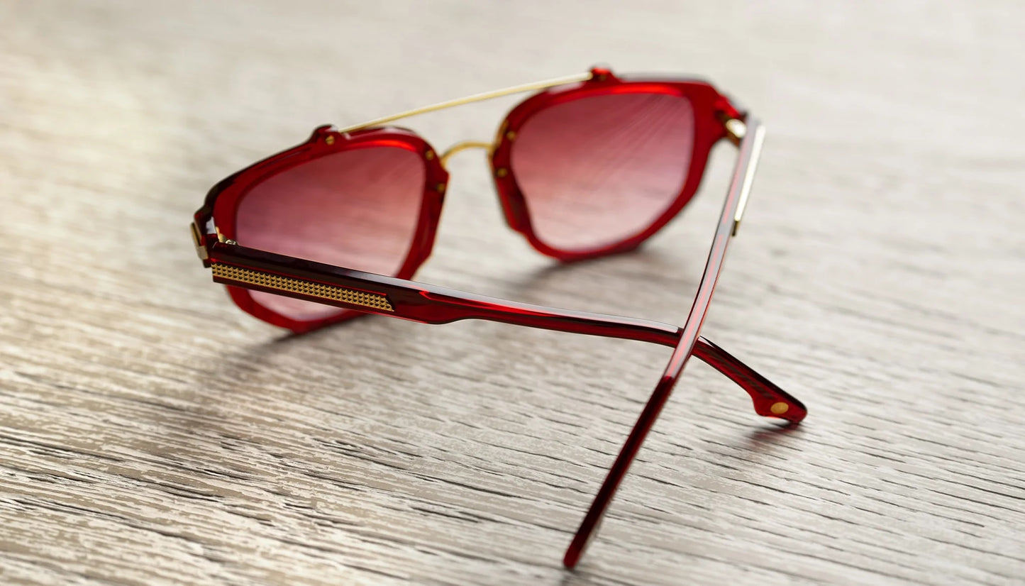 9FIVE Lawrence Red Ruby &amp; Gold – Gradient Sunglasses - Limited