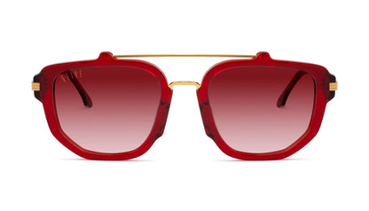 9FIVE Lawrence Red Ruby & Gold – Gradient Sunglasses - Limited