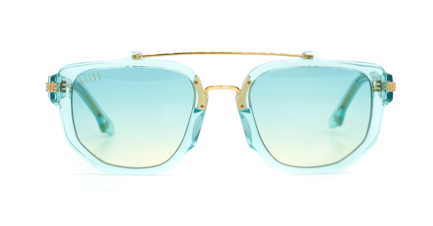 [SECONDE MAIN] 9FIVE Lawrence Tiffany & Gold – Tiffany Gradient Sunglasses