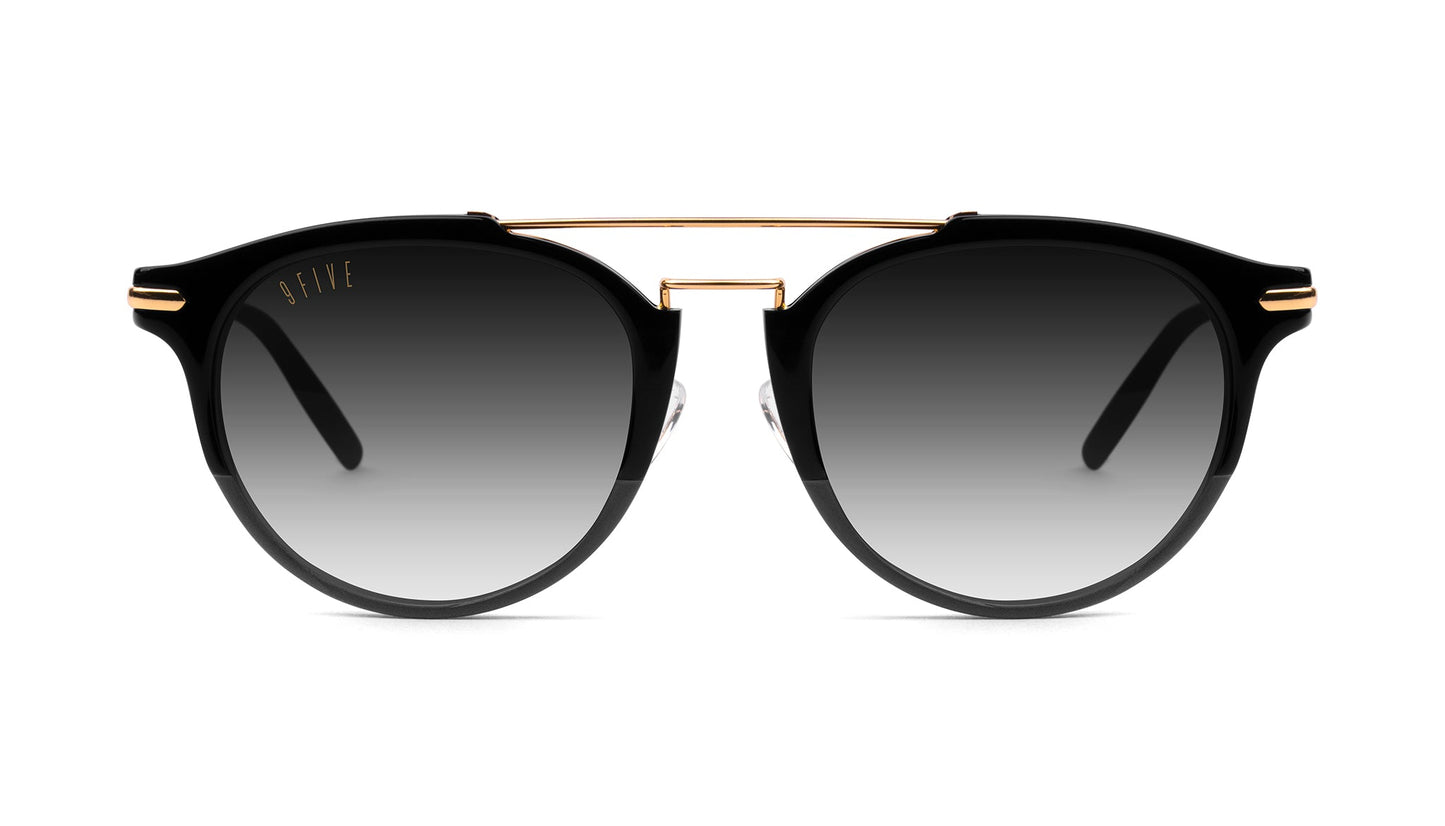 9FIVE Leo Black &amp; Gold - Gradient Sunglasses