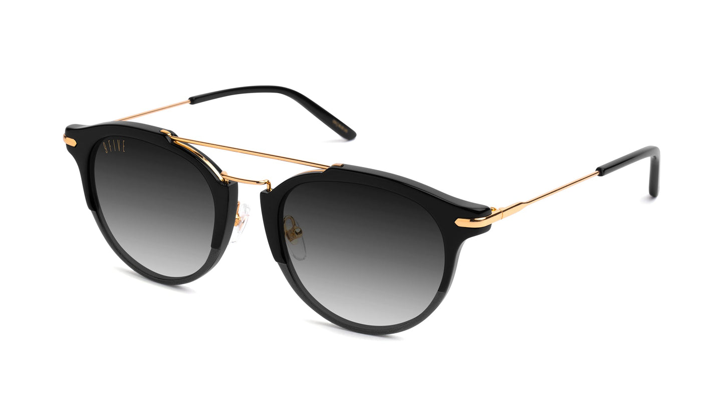 9FIVE Leo Black &amp; Gold - Gradient Sunglasses