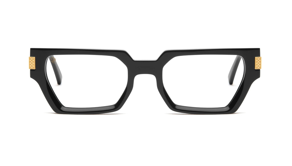 9FIVE Locks Black & Gold Clear Lens Glasses