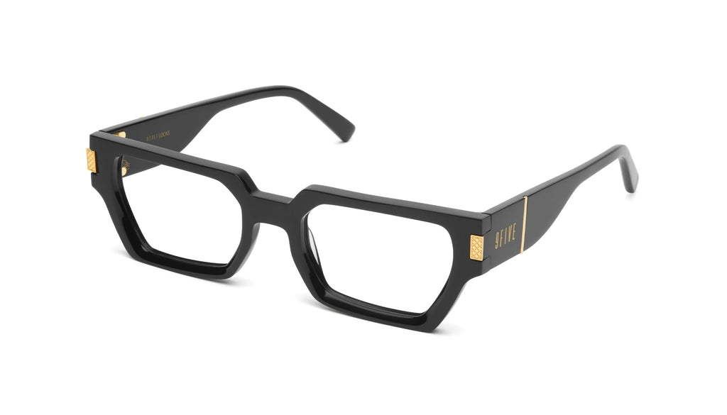 9FIVE Locks Black & Gold Clear Lens Glasses