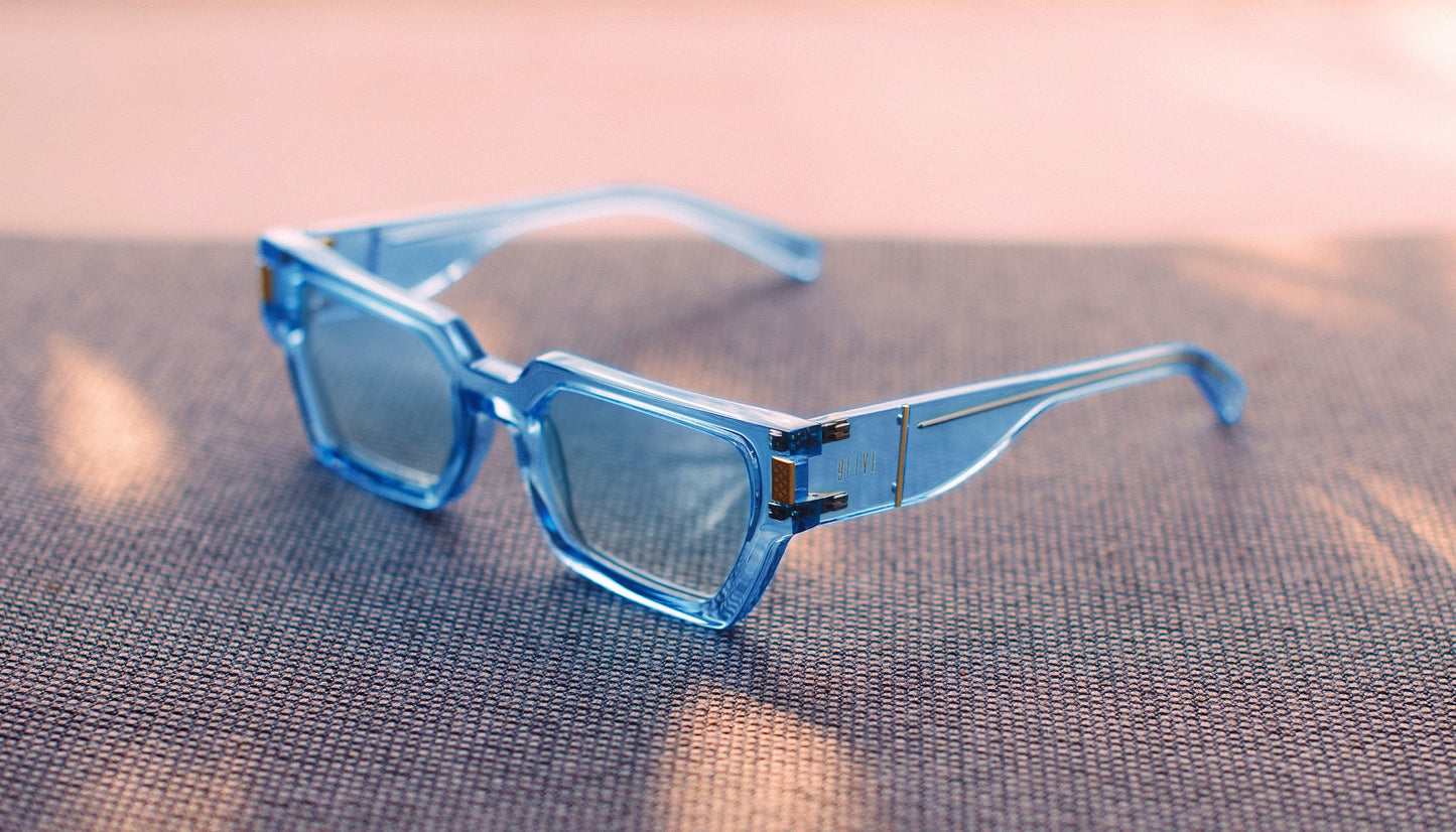 9FIVE Locks Crystal Blue &amp; Gold - Blue Gradient Sunglasses (COLLECTOR)