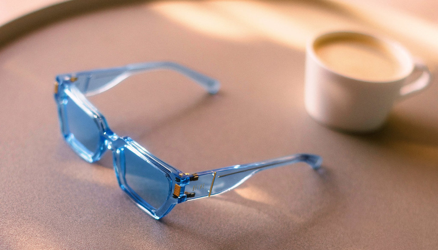 9FIVE Locks Crystal Blue &amp; Gold - Blue Gradient Sunglasses (COLLECTOR)