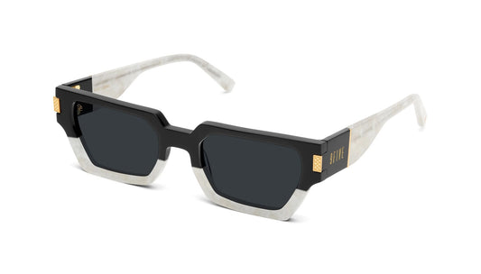 9FIVE Locks White Marble Croc & Gold Sunglasses (COLLECTOR)