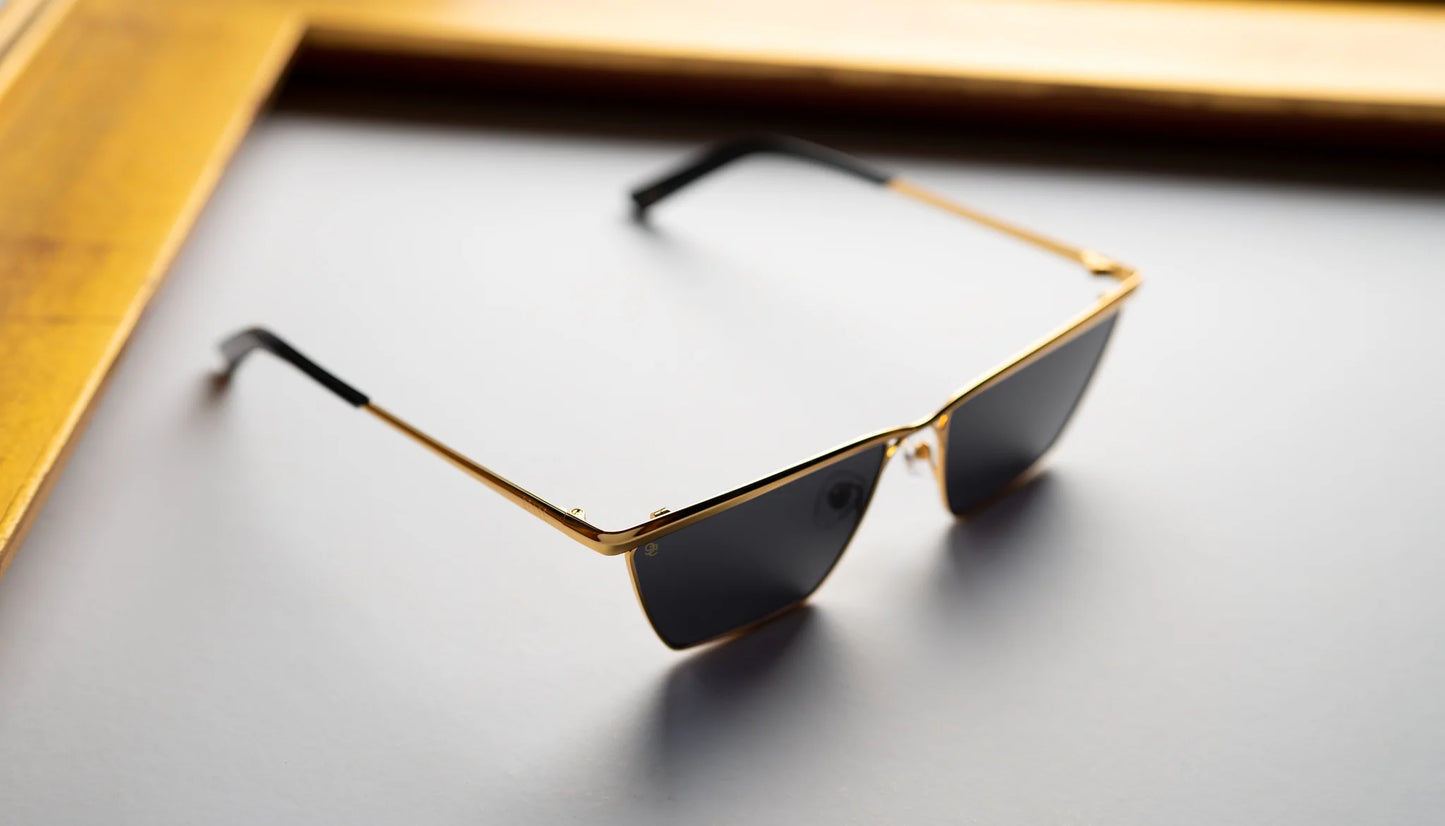 9FIVE Lucia Black &amp; Gold Sunglasses