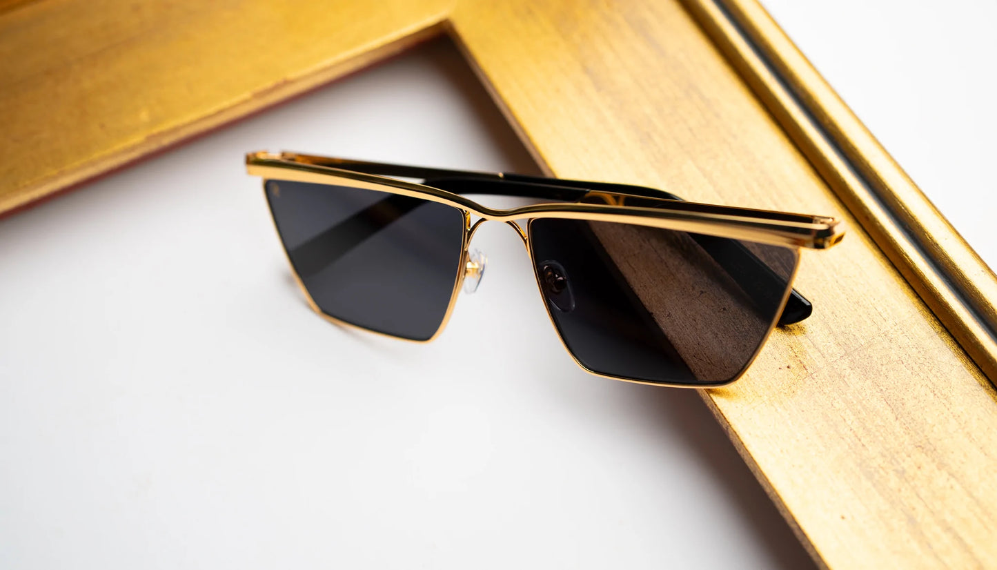 9FIVE Lucia Black &amp; Gold Sunglasses