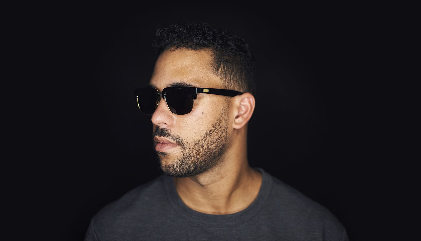 9FIVE Belmont Black & 24K Gold Sunglasses