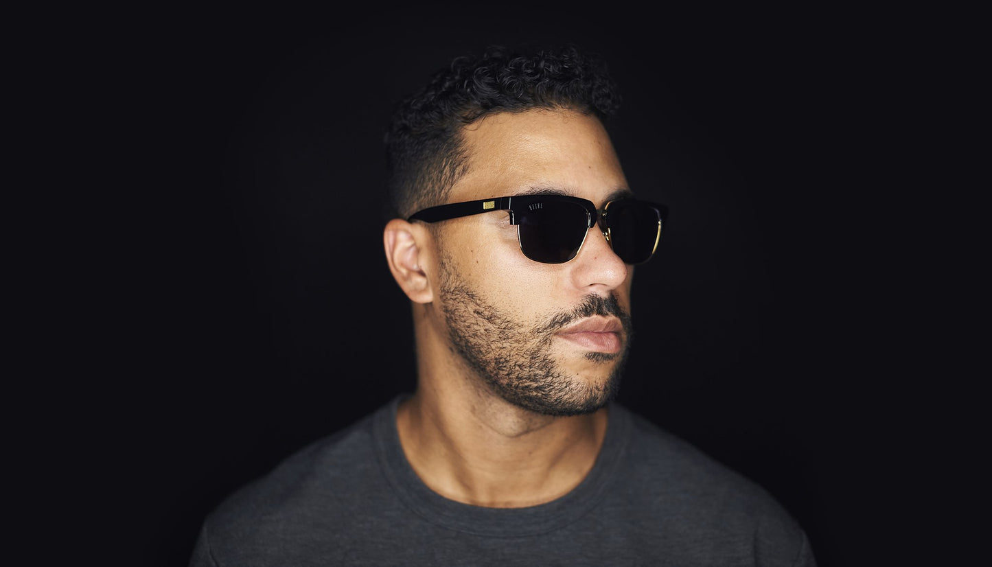 9FIVE Belmont Black & 24K Gold Sunglasses