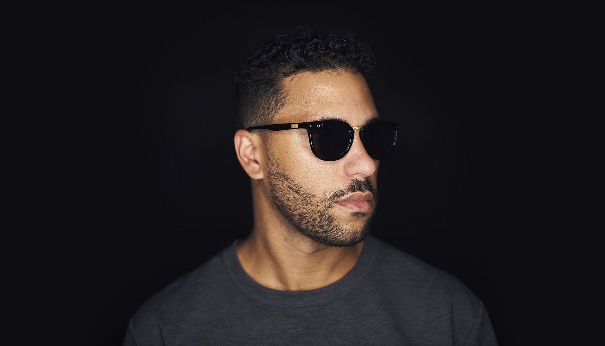 9FIVE Olson Black & 24K Gold Sunglasses