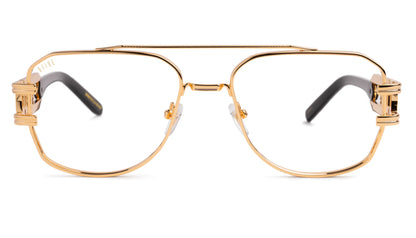 9FIVE Royals XL Black & Gold Clear Lens Glasses