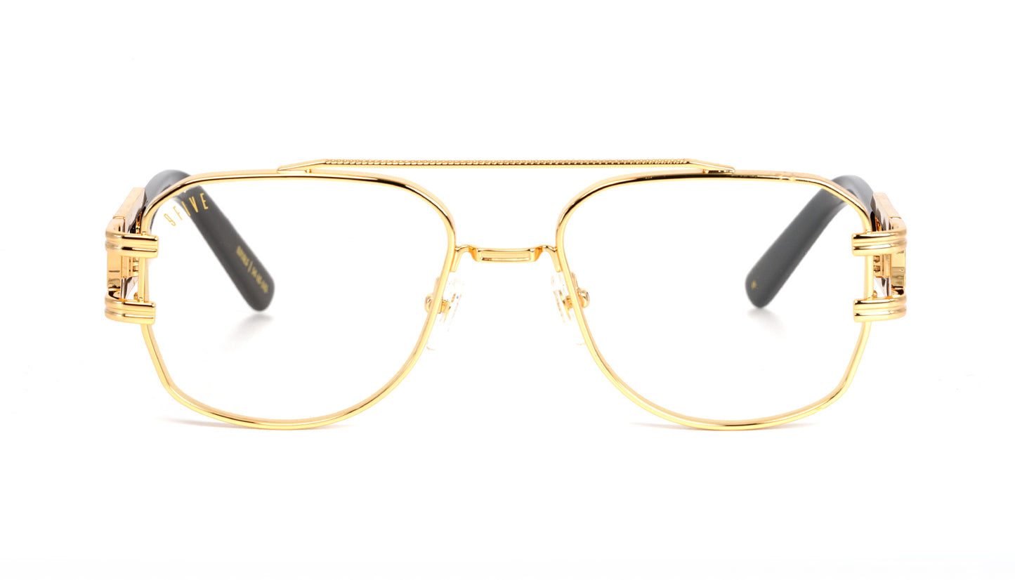 9FIVE Royals Black & Gold Clear Lens Glasses