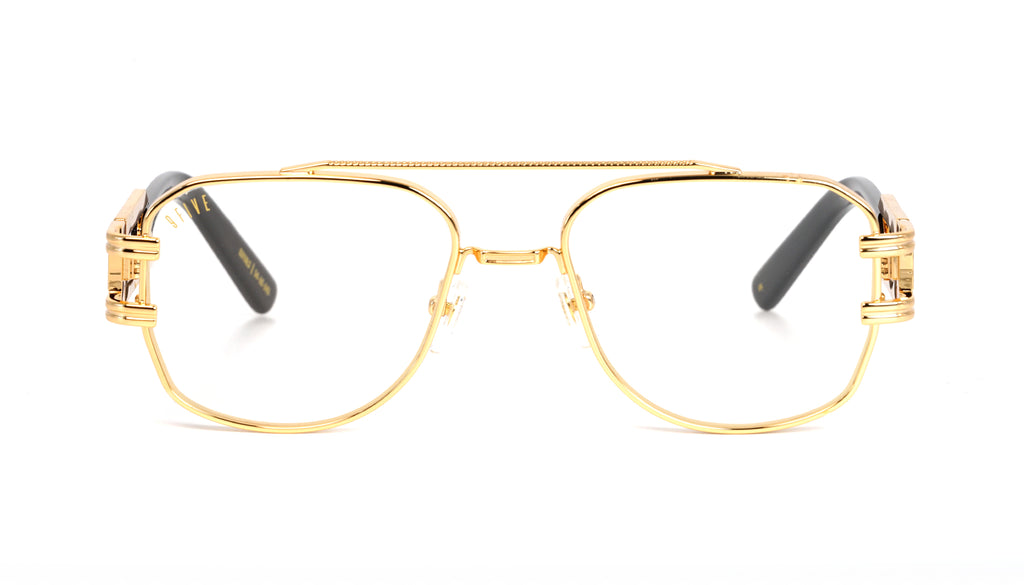 9FIVE Royals Black & Gold Clear Lens Glasses