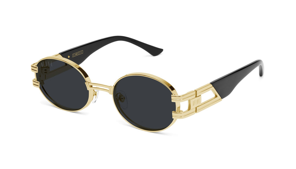 9FIVE St. James Black & 24k Gold Sunglasses