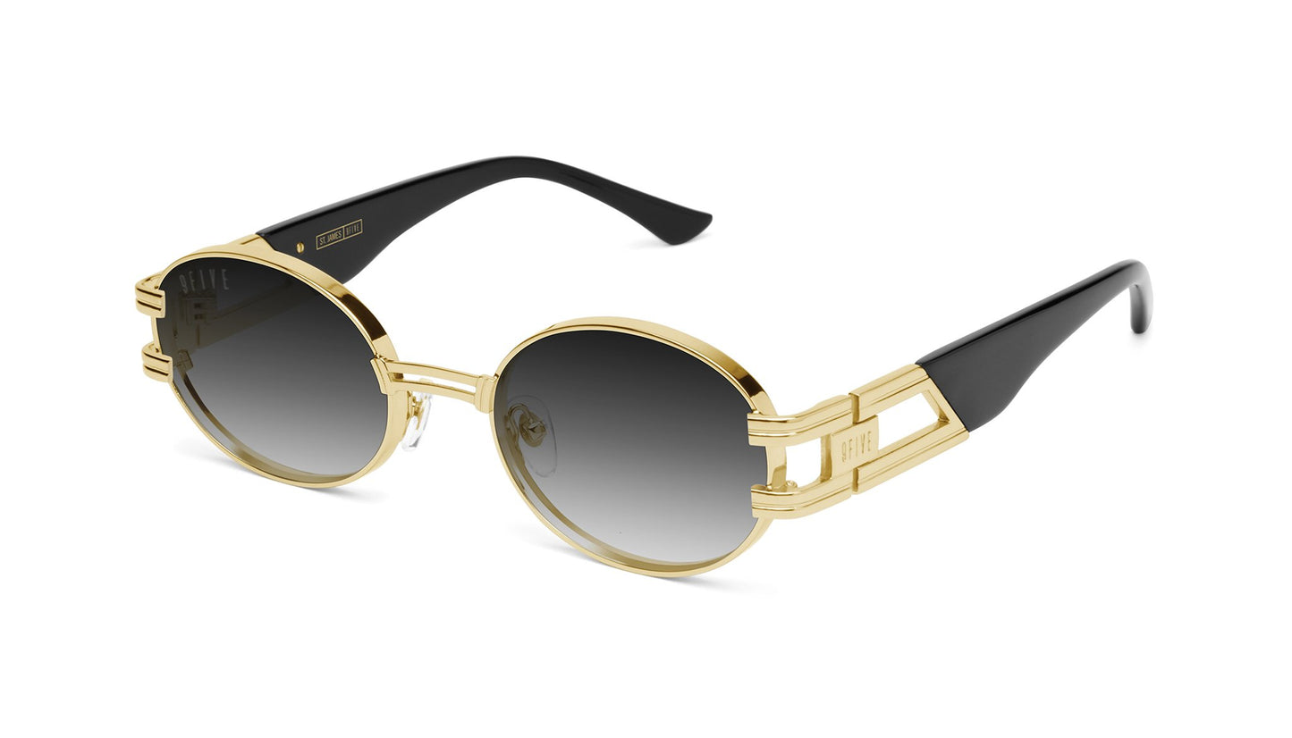 9FIVE St. James Black & 24k Gold - Gradient Sunglasses