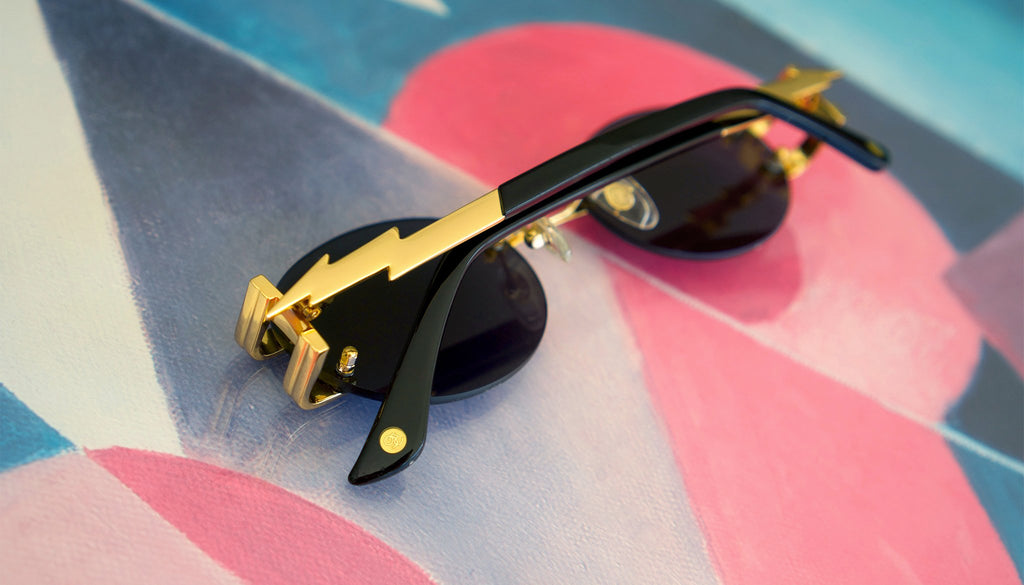 ⚡9FIVE St. James Bolt⚡ Lite Black & Gold Sunglasses