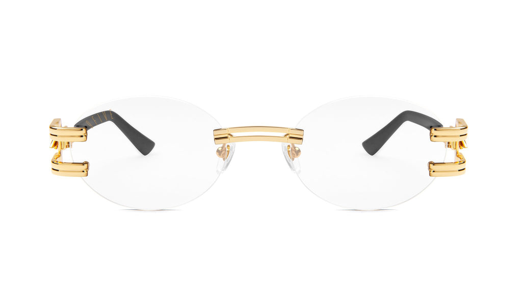 9FIVE St. James Bolt - Lite Black & Gold Clear Lens Glasses