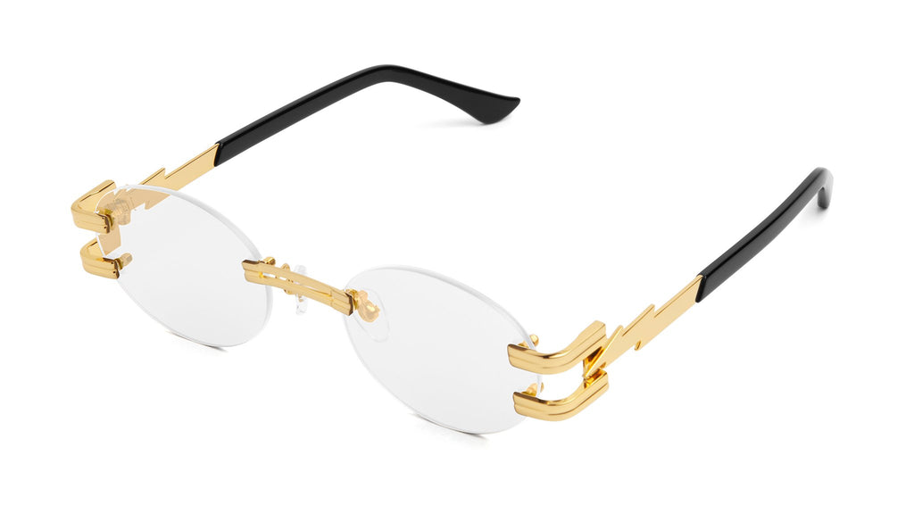 ⚡9FIVE St. James Bolt⚡ Lite Black & Gold Clear Lens Glasses