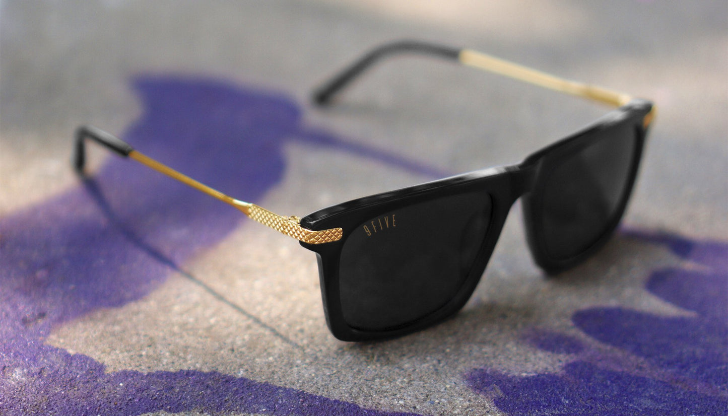 9FIVE Three Black &amp; Gold Sunglasses