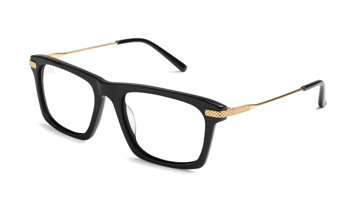 9FIVE Three Black &amp; Gold Clear Lens Glasses