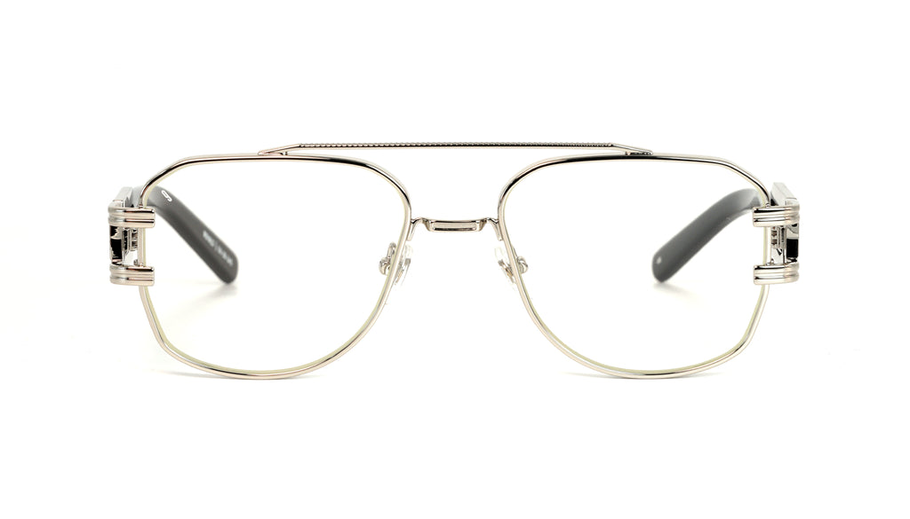 9FIVE Royals Black & Platinum Clear Lens Glasses