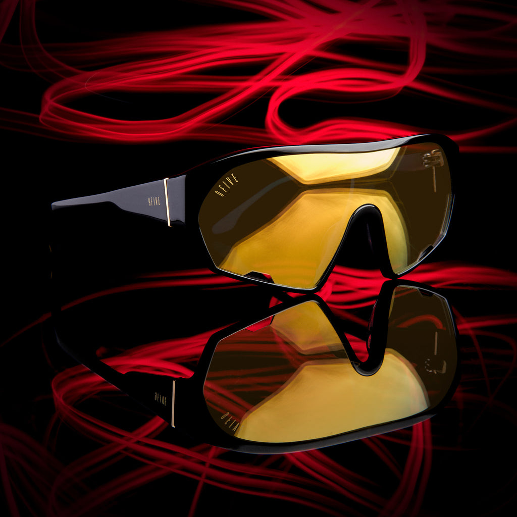 9FIVE Shields Black - Gold Mirror Lens