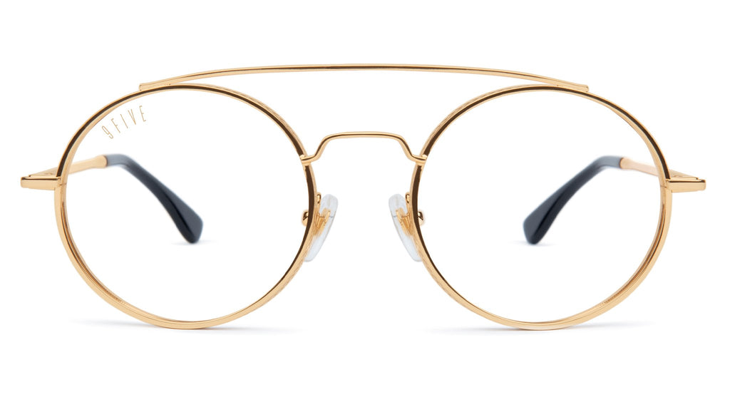 9FIVE 50-50 Gold XL Clear Lens Glasses