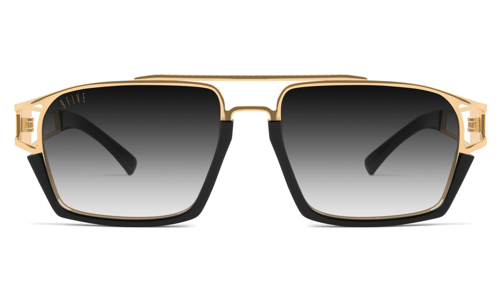 9FIVE Kingpin Black & Gold XL - Gradient Sunglasses